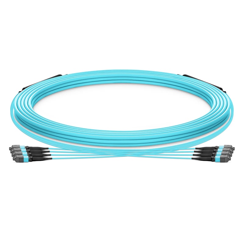 48F MTP® Trunk Cable UPC(Female)-UPC(Female) OM3 0.6dB Max LSZH Aqua Jacket