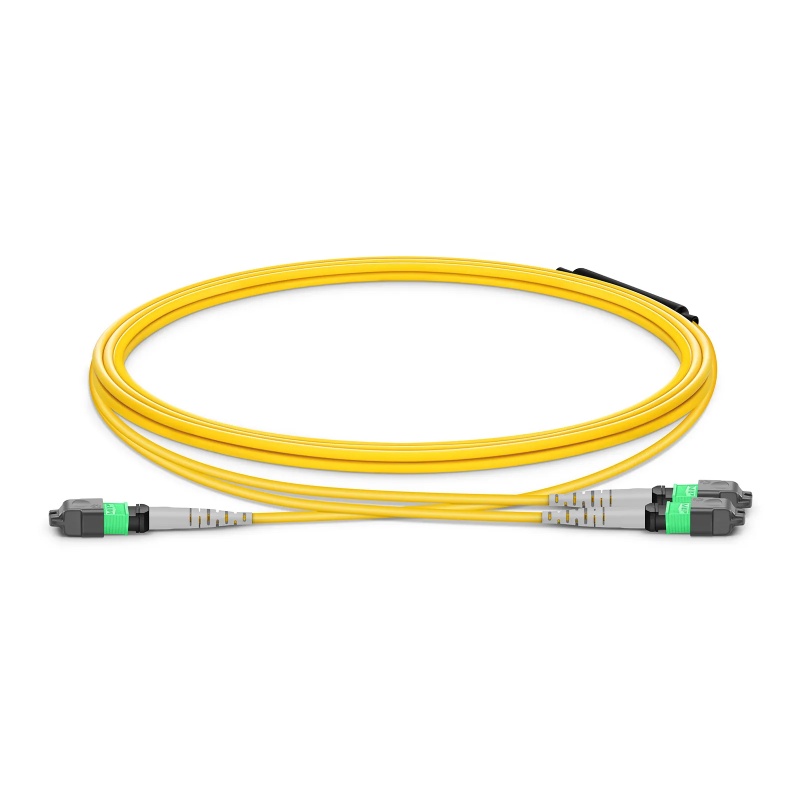 12F MTP® Trunk Cable 12F APC(Female)-2x4F APC(Female) G657A1 0.35dB Max LSZH Yellow Jacket