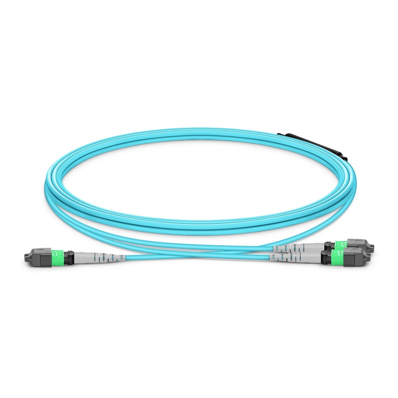 16F MTP® Trunk Cable 16F UPC(Female)-2x8F UPC(Female) OM3 0.6dB Max LSZH Aqua Jacket