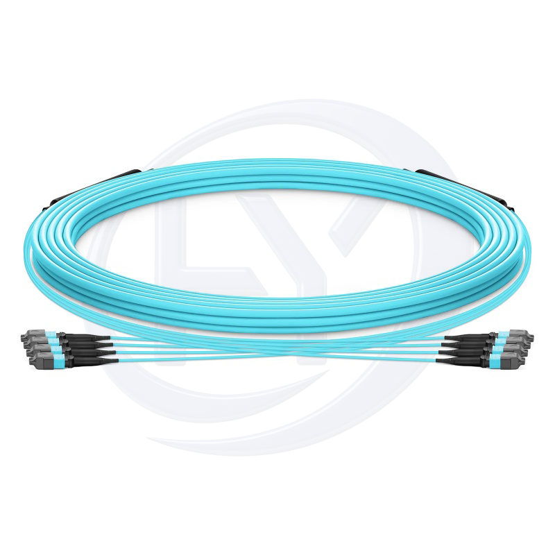 48F MTP® Trunk Cable UPC(Female)-UPC(Female) OM3 0.6dB Max LSZH Aqua Jacket