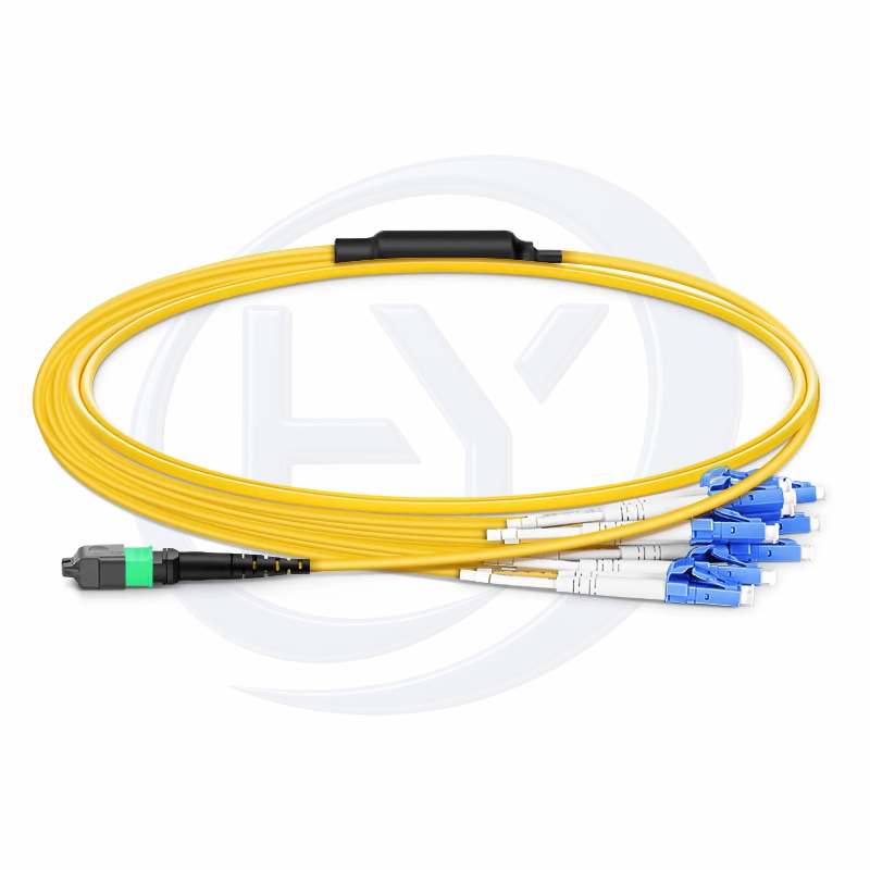 8F MTP® Harness Cable APC(Female)-4 LC UPC(Female) G657A1 0.35dB Max PVC Yellow Jacket