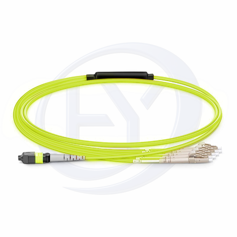 8F MTP® Harness Cable UPC(Female)-4 LC UPC(Female) OM5 0.6dB Max PVC Lime Green Jacket